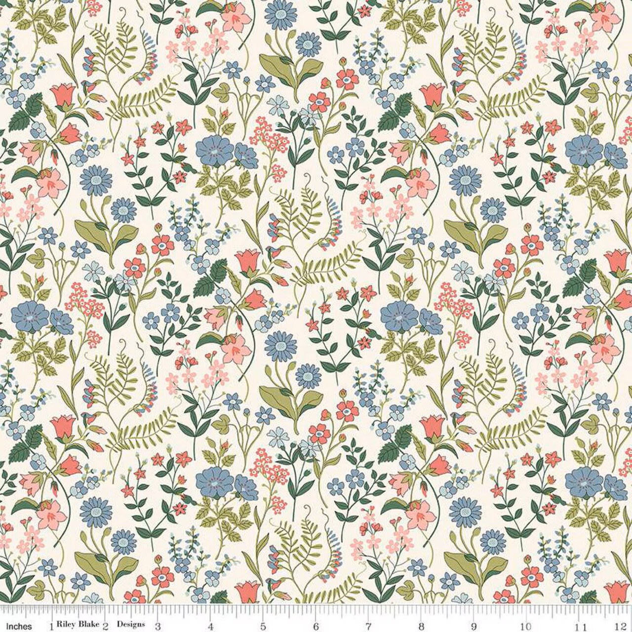 Fabric Liberty Lola Scatter B Botanist's Walk by the Quarter Yard 01667411B